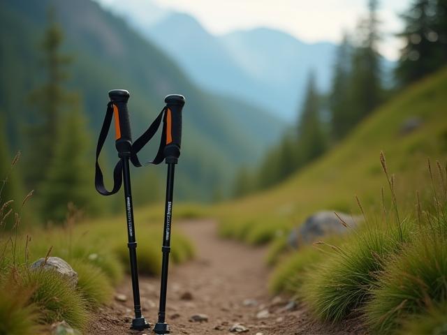 Lightweight trekking poles resting against a mountain trail - Gear Reviews