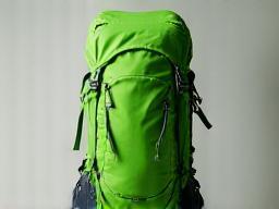 Lightweight hiking backpack in vibrant green