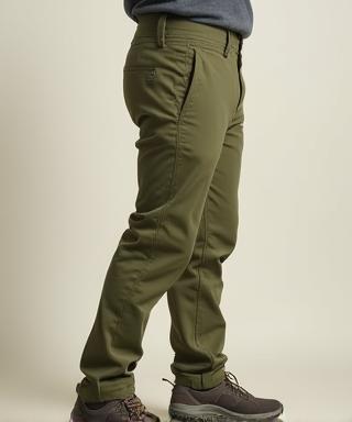 Waterproof hiking pants in olive green